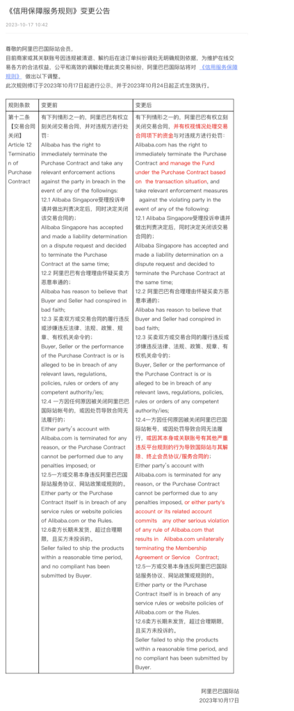 图片[3]-阿里国际站调整交易纠纷调处规则 10月24日起正式生效 - 欧鹿星球-欧鹿星球
