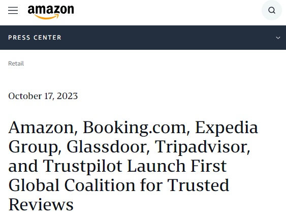 图片[2]-亚马逊联手Booking等多家在线平台打击“虚假好评” - 欧鹿星球-欧鹿星球